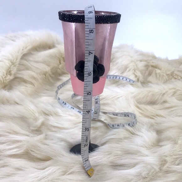 New Floral Rhinestone Barbiecore Pink Easter Mother’s Day Candle Holders NWOT - Picture 12 of 14